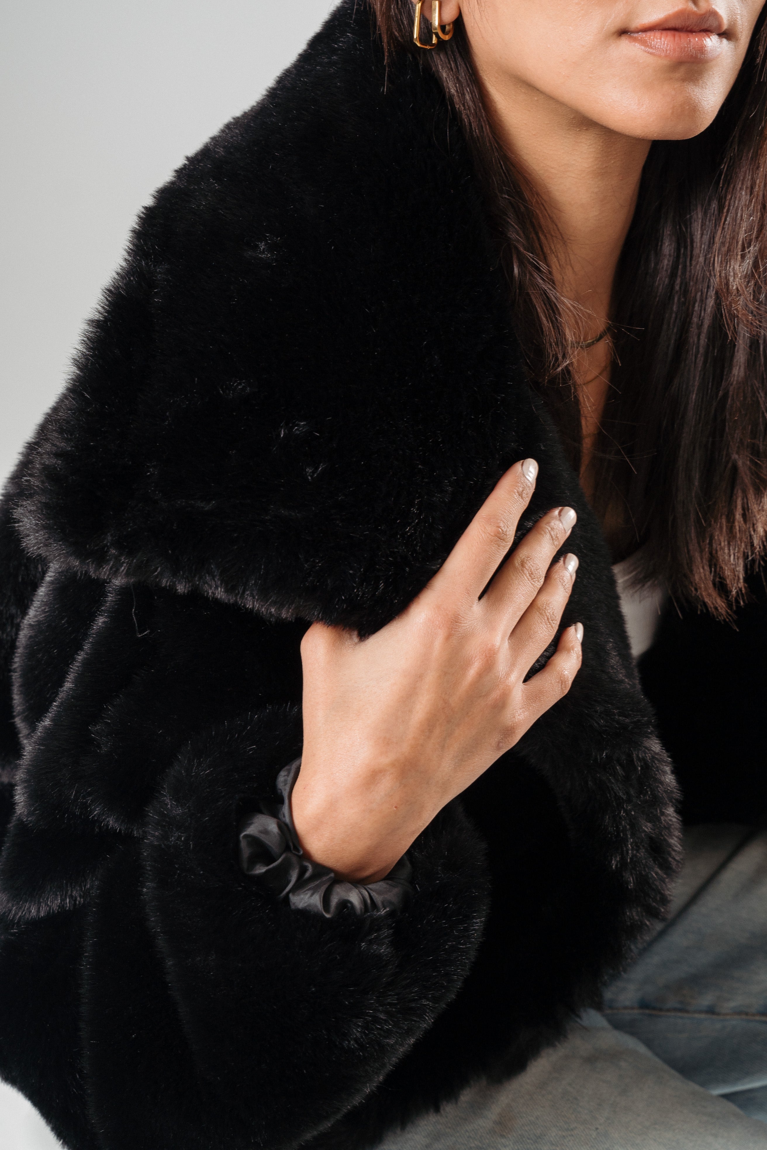 Black Cat Fur Jacket