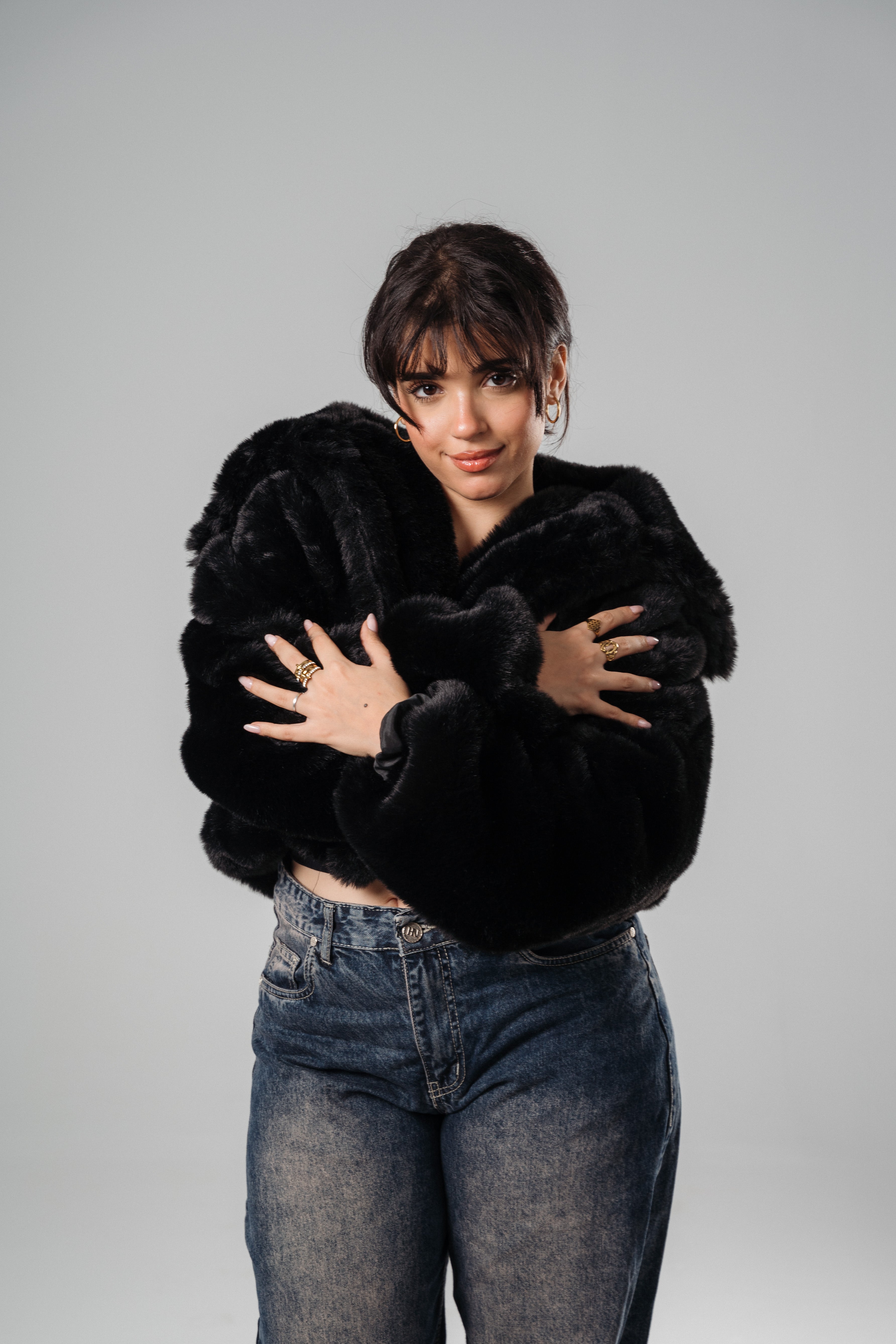 Black Cat Fur Jacket